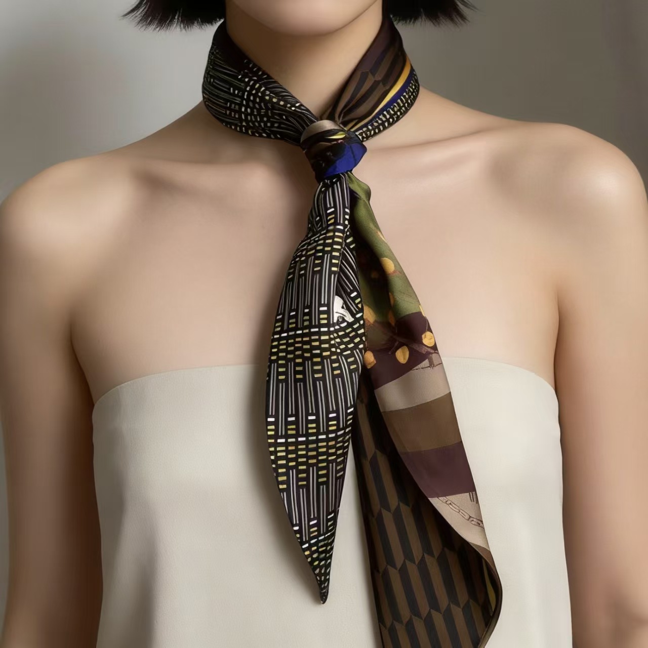 Lenço de Seda Luxuoso Estampad - Face Scarf Mask avaliação e preço